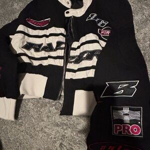 Kids Black and White Racing Jacket